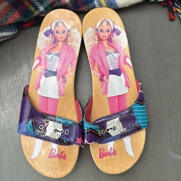 Dr. Scholl's Wood Star Barbie & the rockers Doll Slides size 9 - Picture 5 of 11